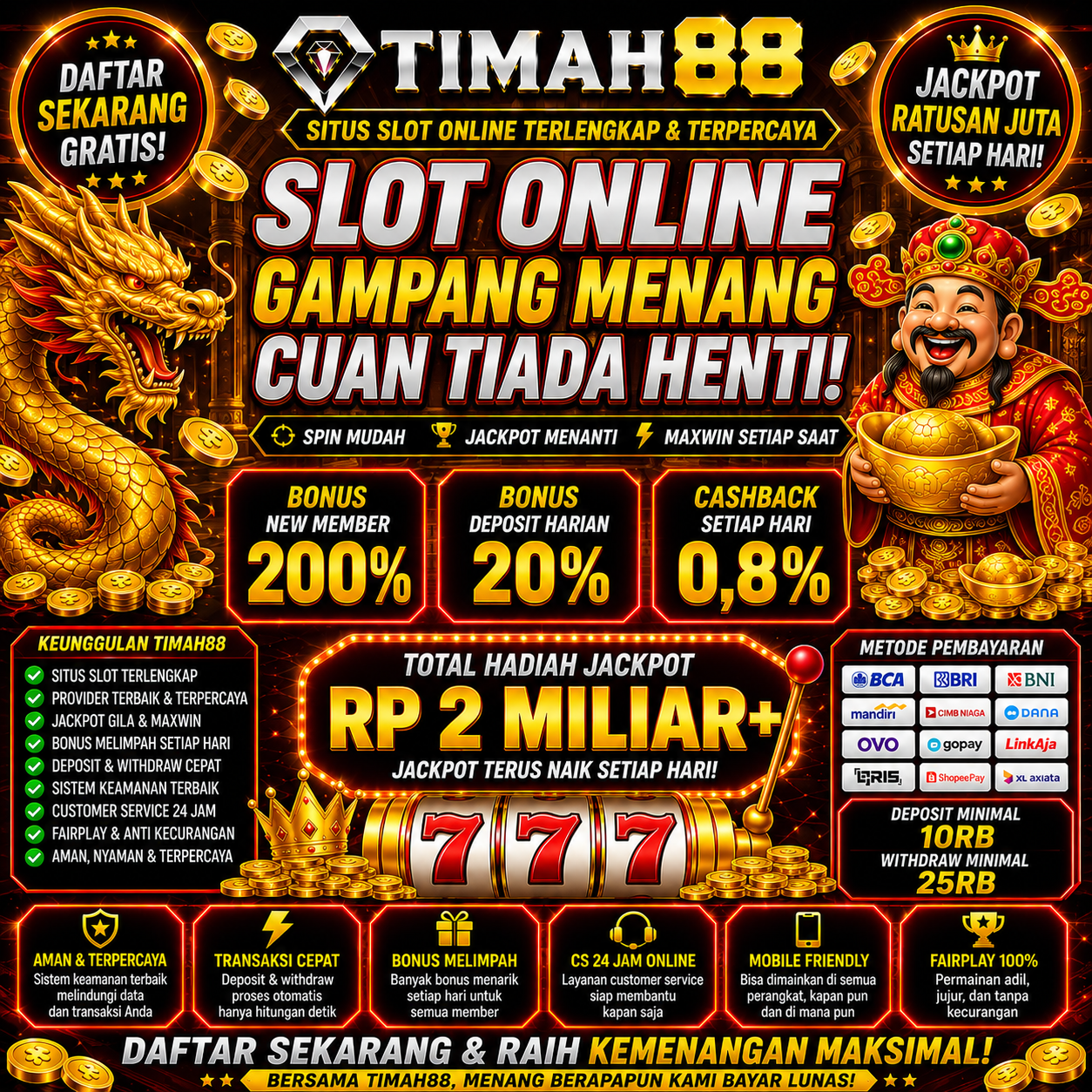 TIMAH88 Slot Online Terpercaya dengan Bonus