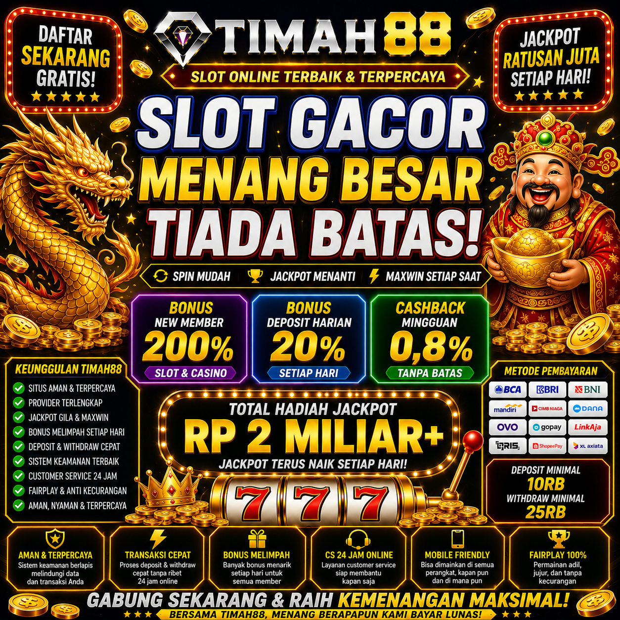 TIMAH88 Slot Online dengan Permainan Lengkap dan Bonus Menarik
