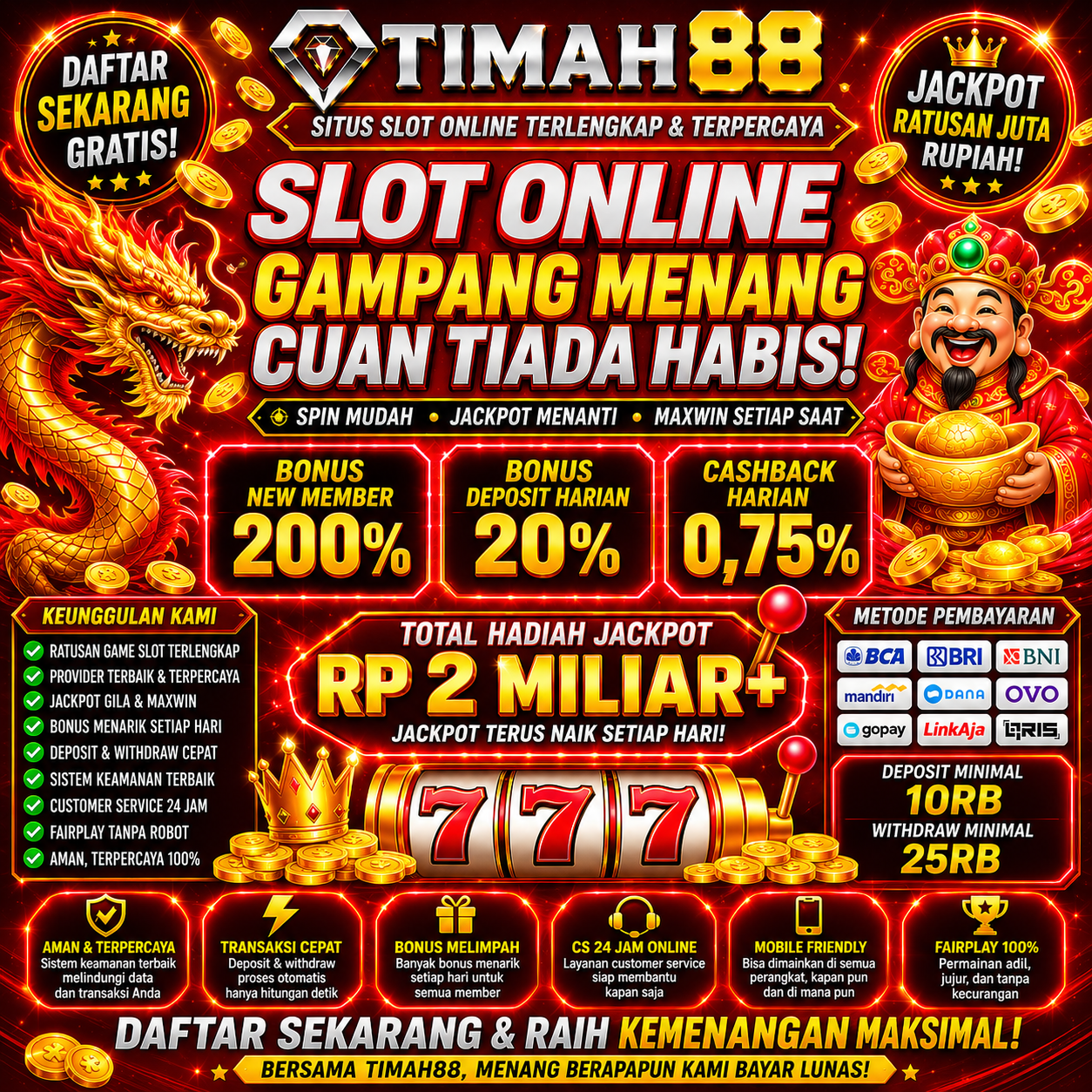 Slot Online TIMAH88 : Pilihan Hiburan Digital dengan Bonus Menarik