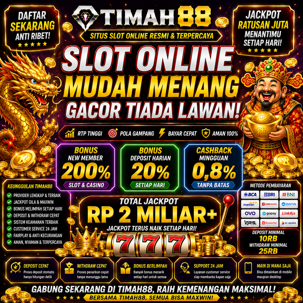 TIMAH88 Slot Bonus Melimpah dan Peluang Menarik