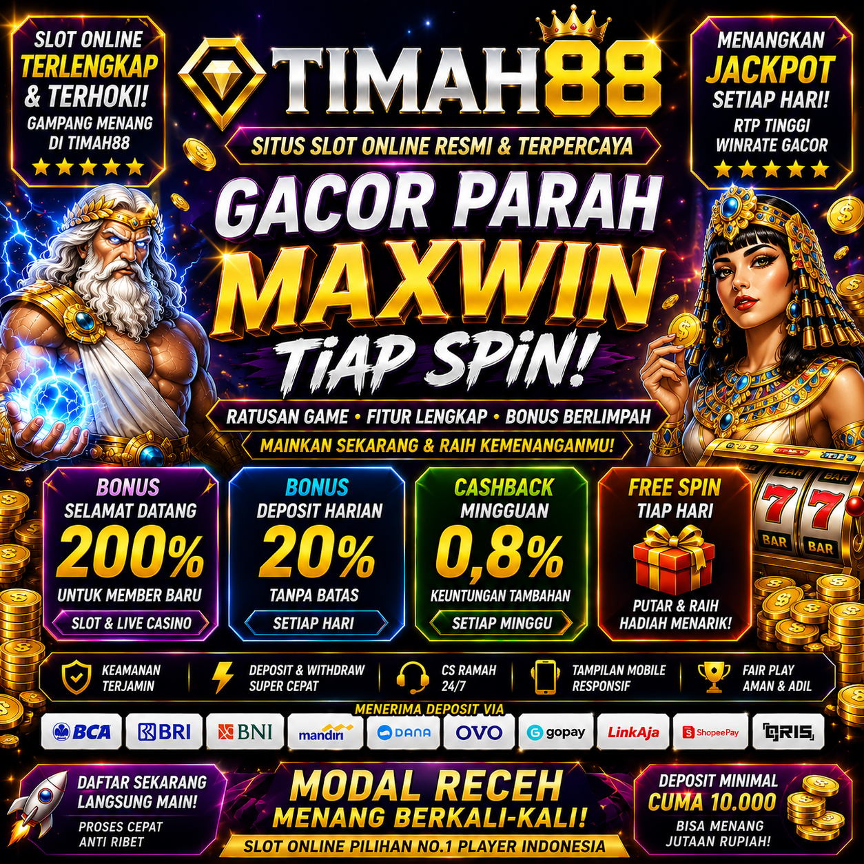TIMAH88 Gacor Parah Maxwin Tiap Spin, Nikmati Sensasi Bermain yang Lebih Seru