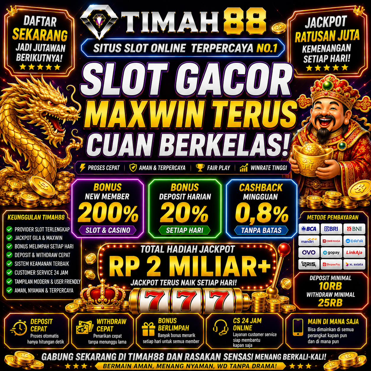 TIMAH88 Slot Maxwin Terpercaya dengan Bonus Melimpah