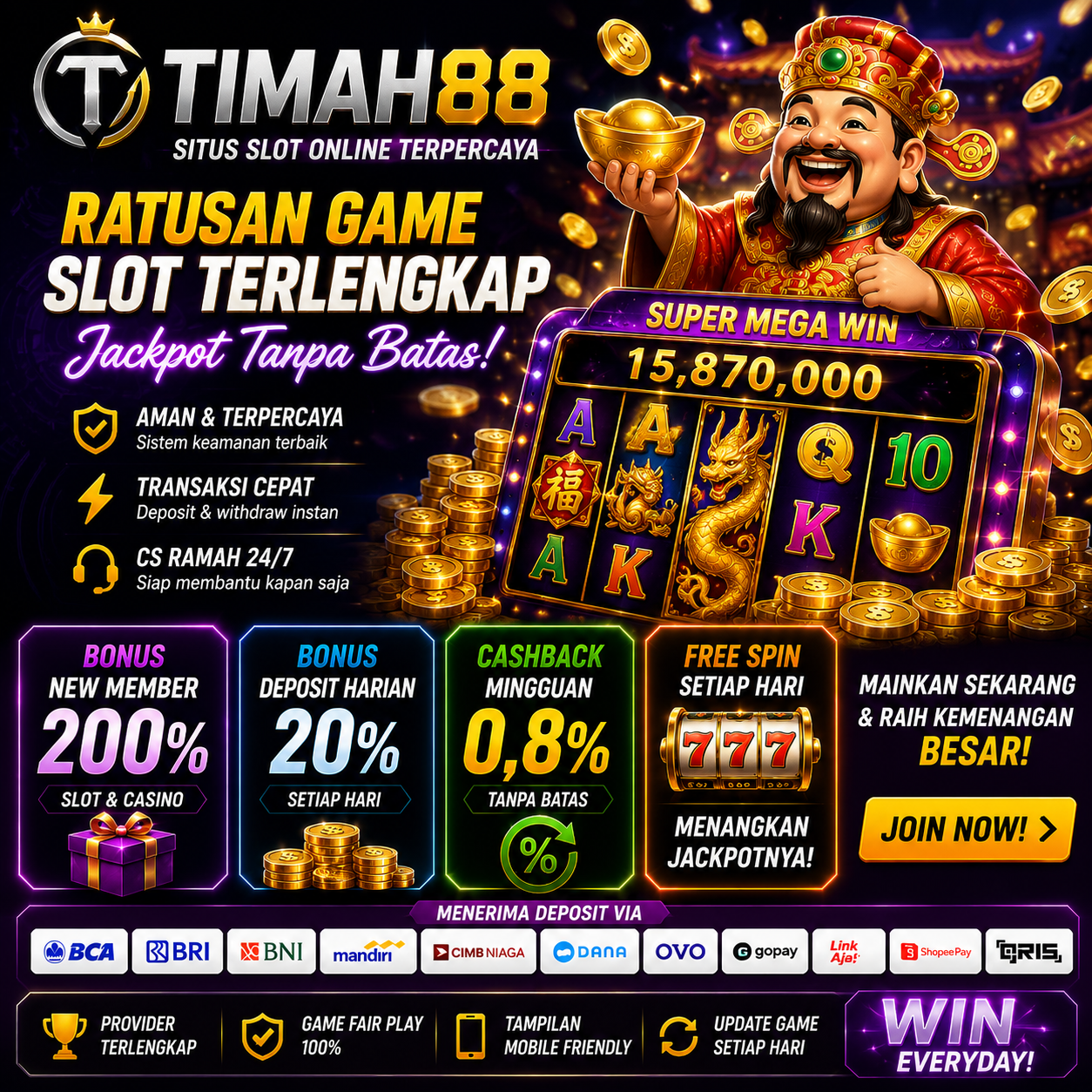 TIMAH88 Pusat Slot Online Modern dengan Promo Eksklusif Setiap Hari